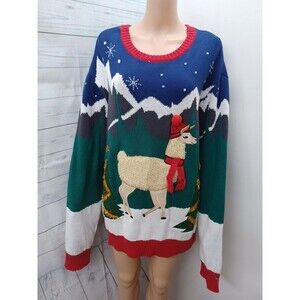 Women’s Ugly Llama Christmas Sweater by 33 Degrees 3XLB NWT